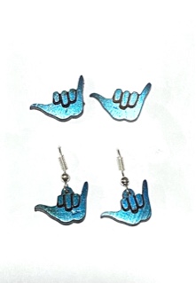 Turismo/Set Aretes Pin y Meter 23mm Color/Mano Surf