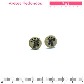 Pet/Aretes Redondos 13mm/Jirafa