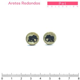 Pet/Aretes Redondos 13mm/Elefante