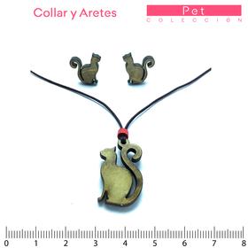 Pet/Collar y Aretes Meter 27mm y 23mm/Gato