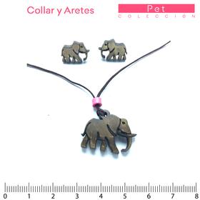 Pet/Collar y Aretes Meter 27mm y 23mm/Elefante