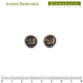 Dinosaurio/Aretes Redondos 13mm/Triceratop
