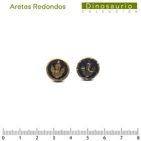 Dinosaurio/Aretes Redondos 13mm/Huella