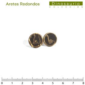 Dinosaurio/Aretes Redondos 13mm/Cuello largo