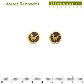 Dinosaurio/Aretes Redondos 13mm/Blue