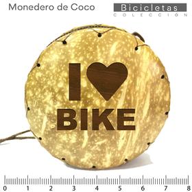 B/Monedero de Coco 70mm/I Love Bike