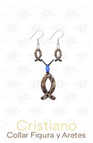 Cristiano/Collar y Aretes 27mm y 23mm/Pez