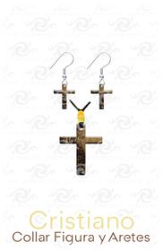 Cristiano/Collar y Aretes 27mm y 23mm/Cruz
